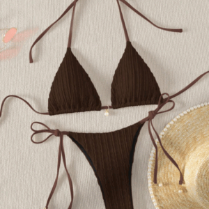 Brown summer bikini set